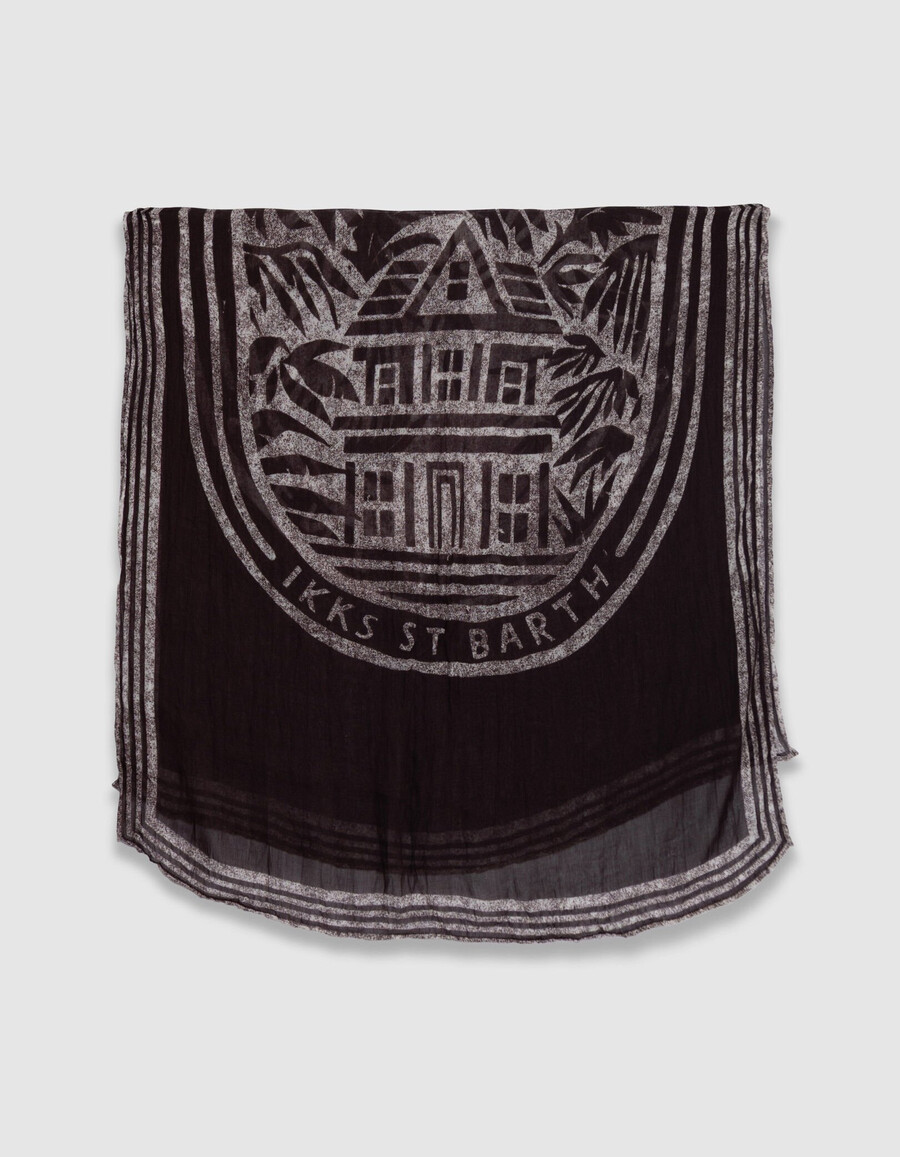 bufanda burdeos con estampado artístico para hombre
