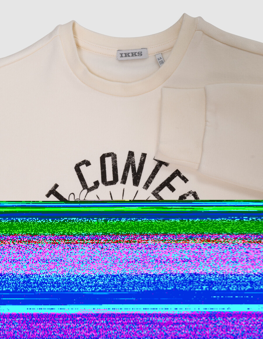 camiseta blanca de algodón orgánico para niño eslogan skater