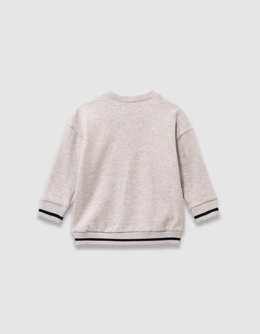 sudadera gris de algodón orgánico para niño imagen de zapato alado