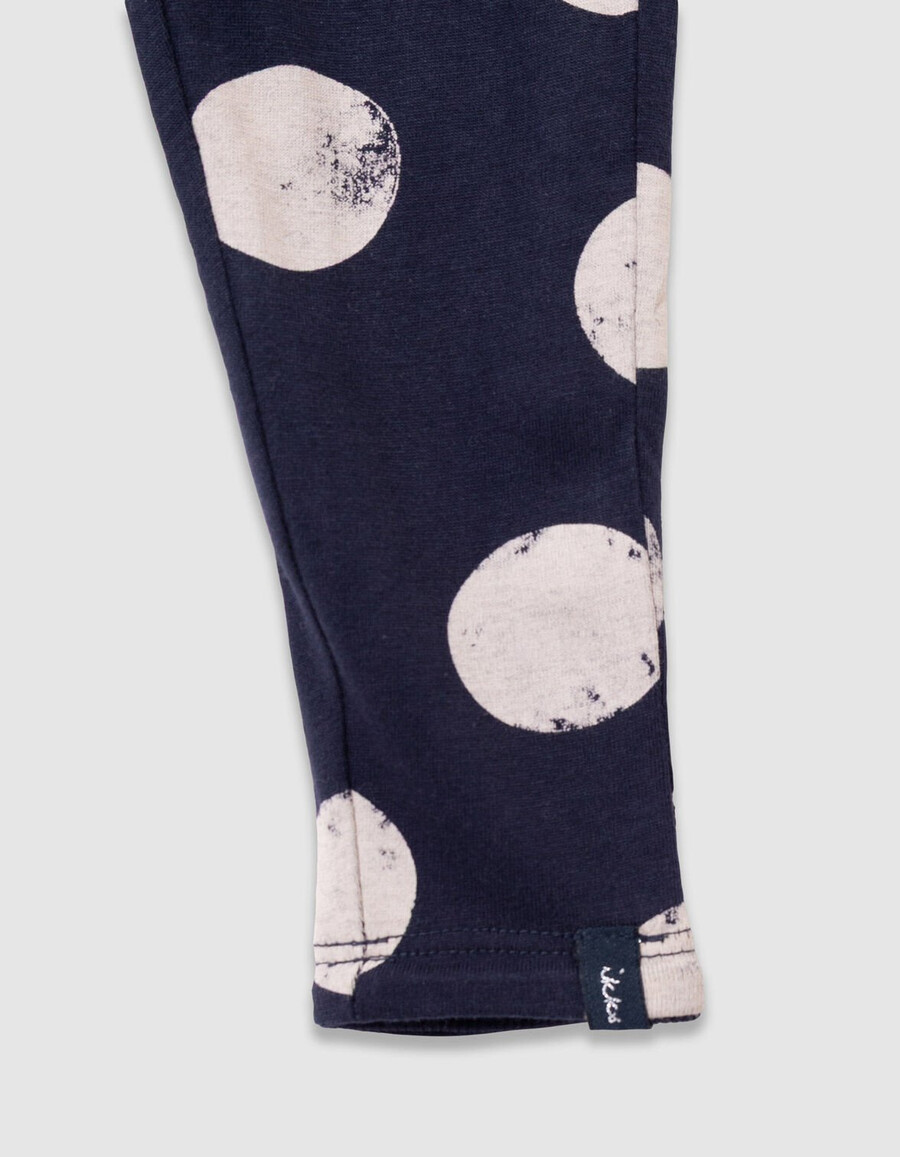 leggings reversibles de lunares y canalé para niña en azul marino talla xl
