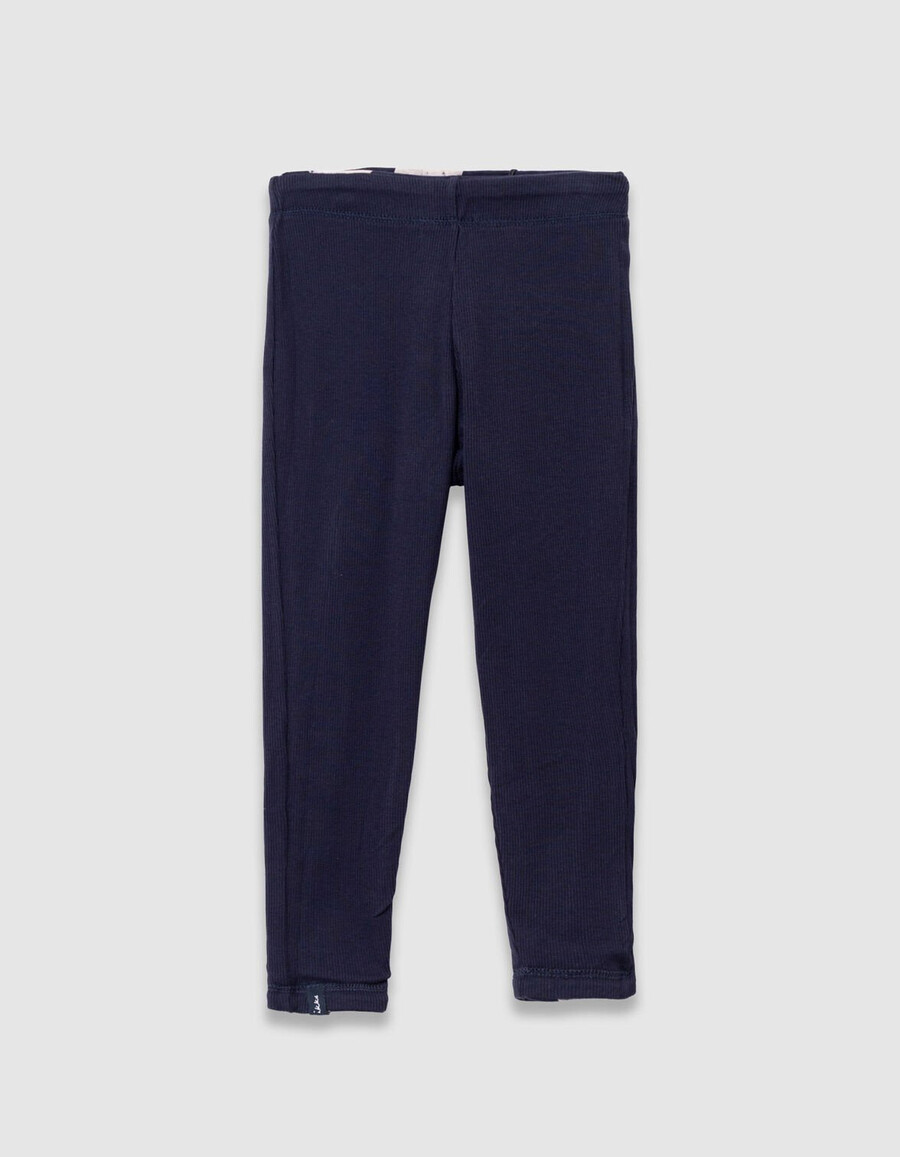leggings reversibles de lunares y canalé para niña en azul marino talla xl