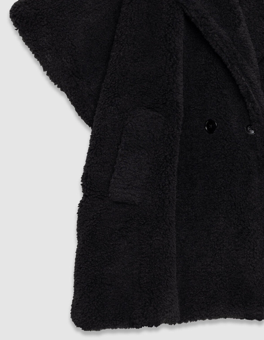 capa de cuello de traje negro para mujer