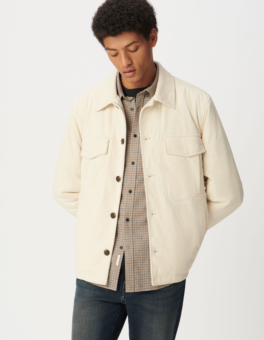 chaqueta de pana blanca para hombre