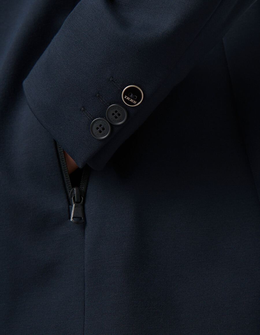 chaqueta de traje interlock azul marino para hombre