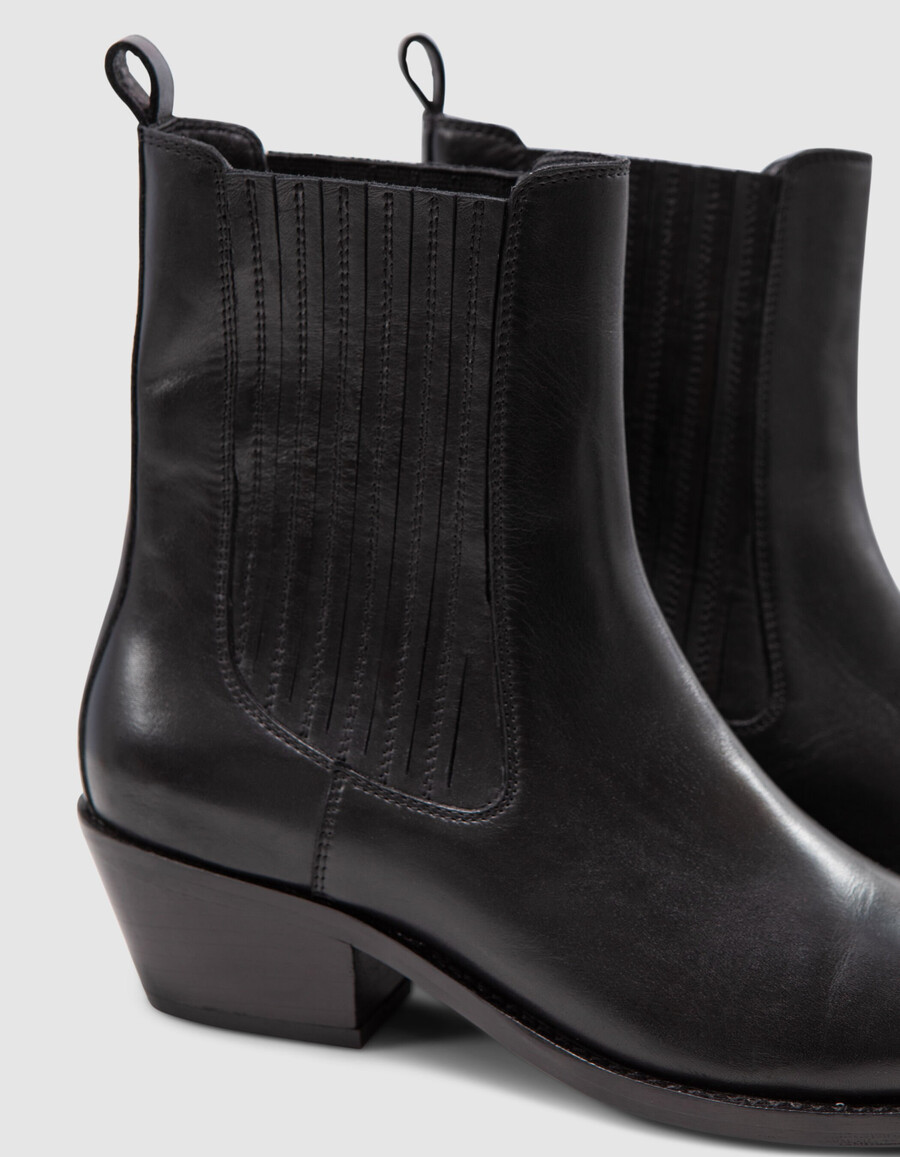 botas chelsea de piel negra spirit santiago para mujer