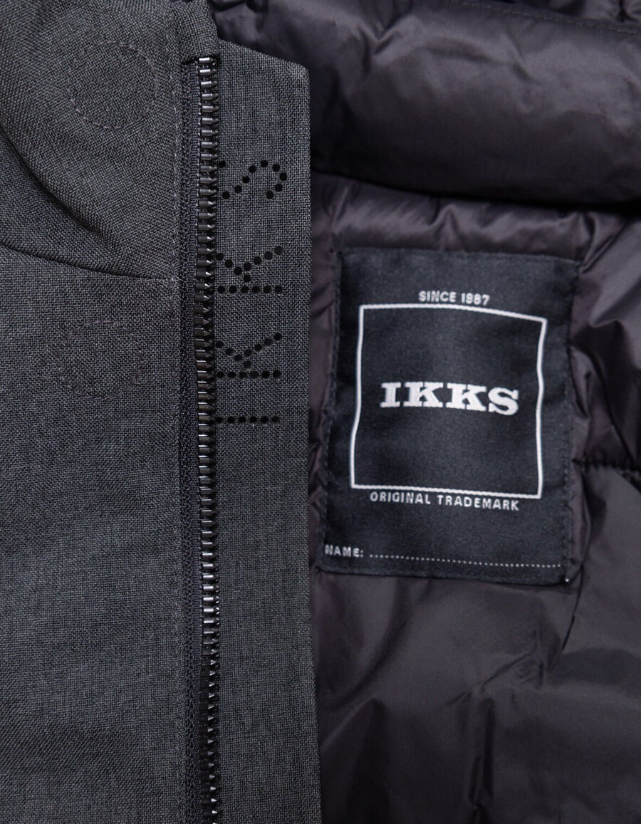 parka gris para niño con forro acolchado