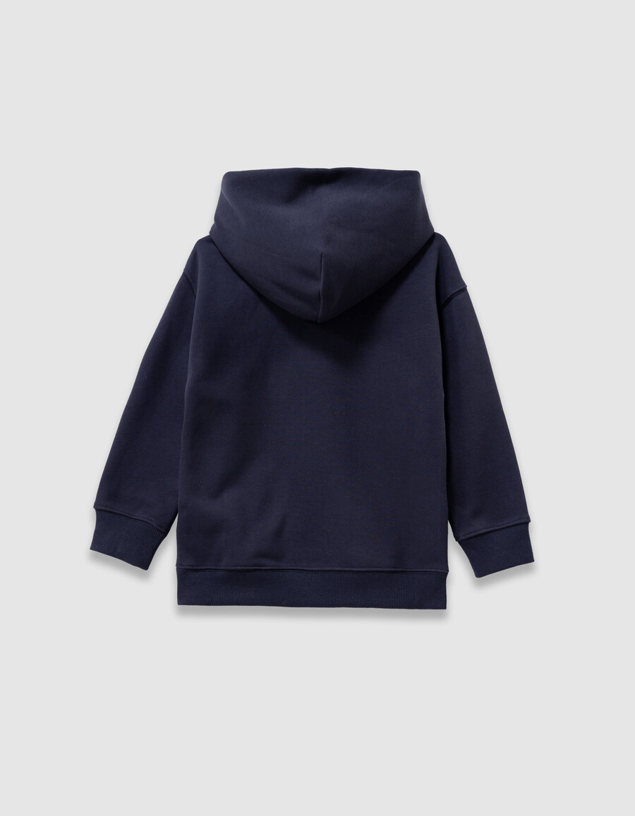 sudadera con capucha azul marino para niño con imagen lenticular