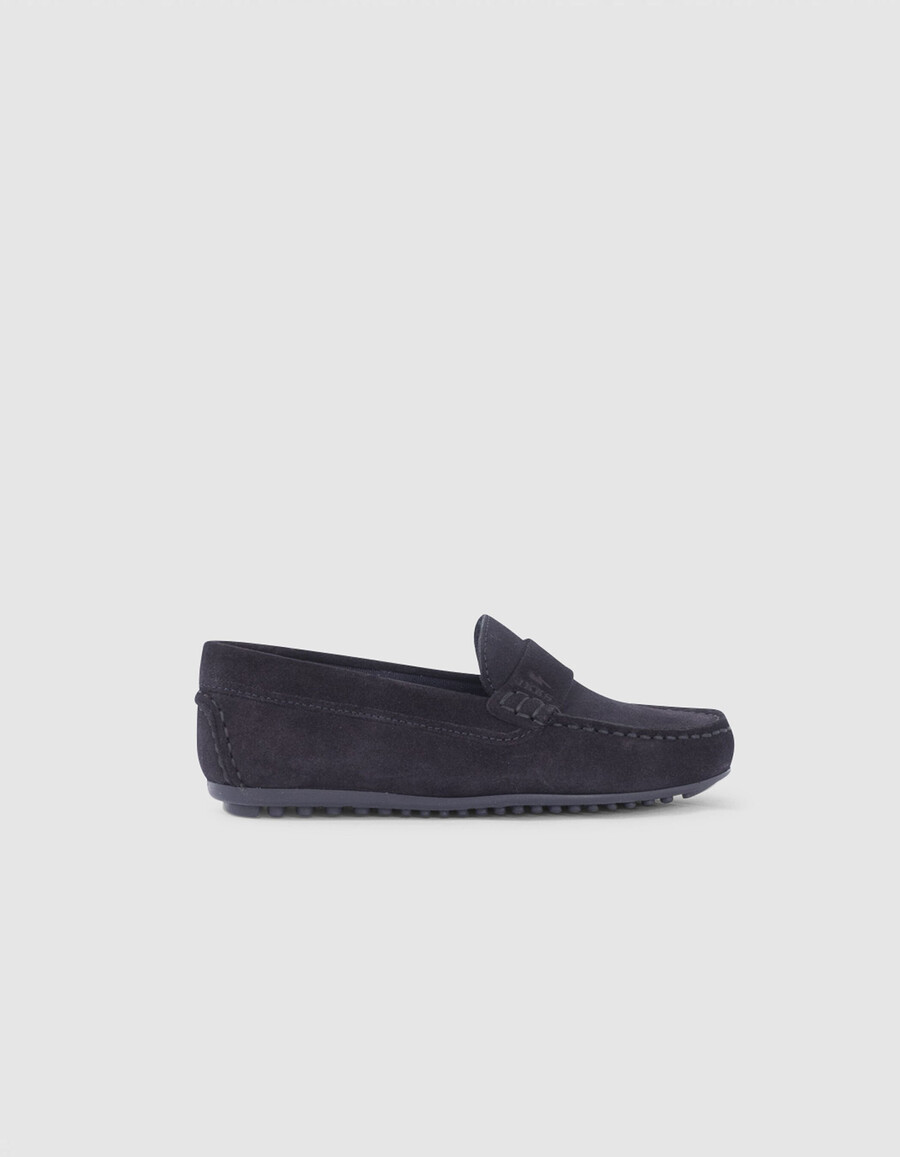 mocasines de ante azul marino para niño