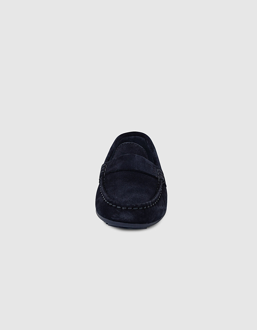 mocasines de ante azul marino para niño