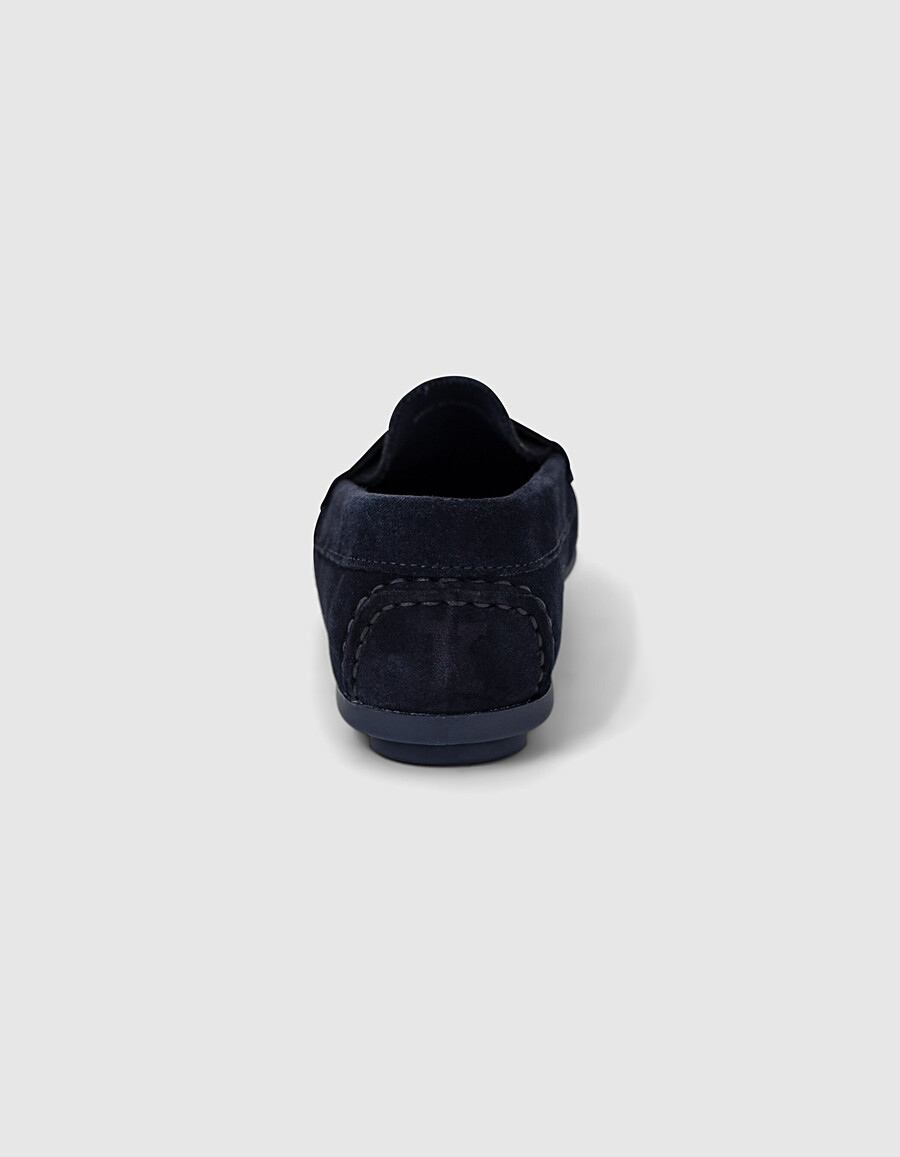 mocasines de ante azul marino para niño