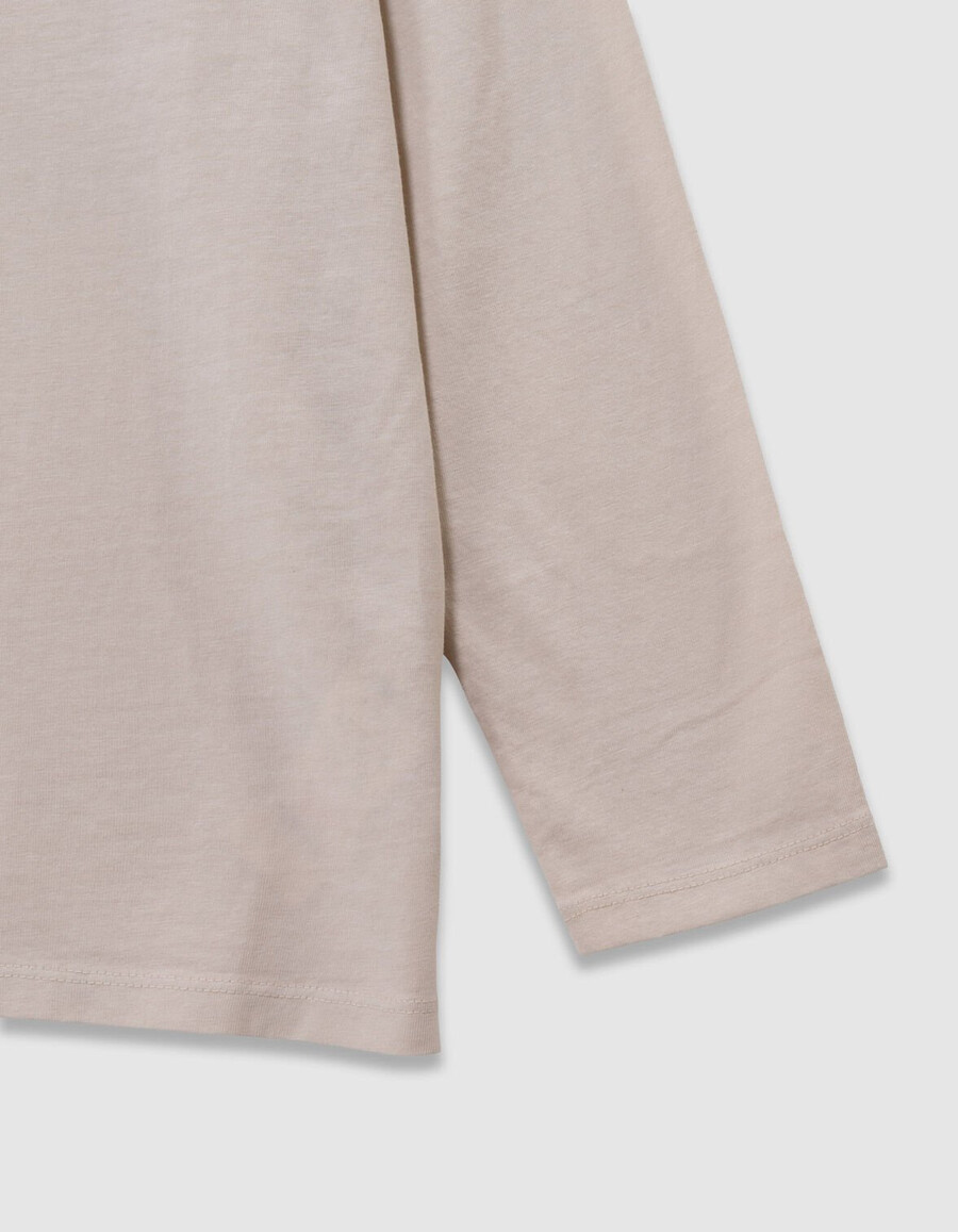 camiseta beige de algodón orgánico para niño con estampado xl en la espalda