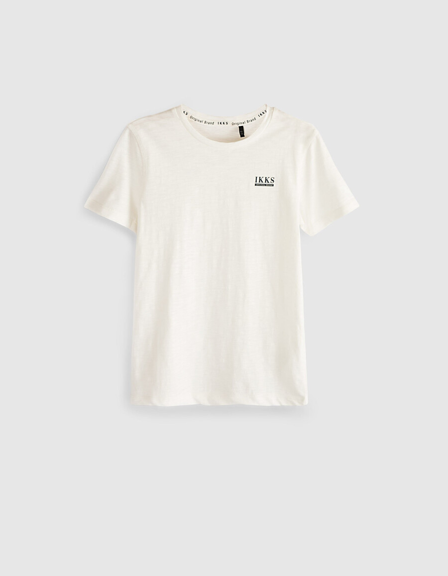 camiseta blanca esencial de algodón orgánico para niño
