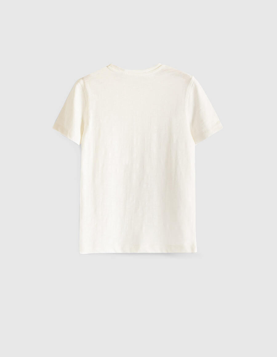 camiseta blanca esencial de algodón orgánico para niño