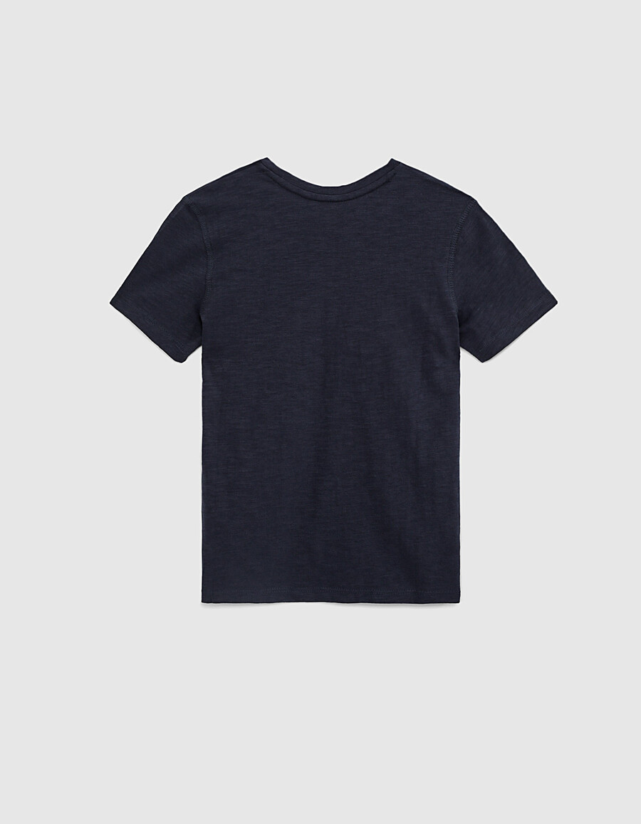camiseta esencial de algodón orgánico azul marino para niño