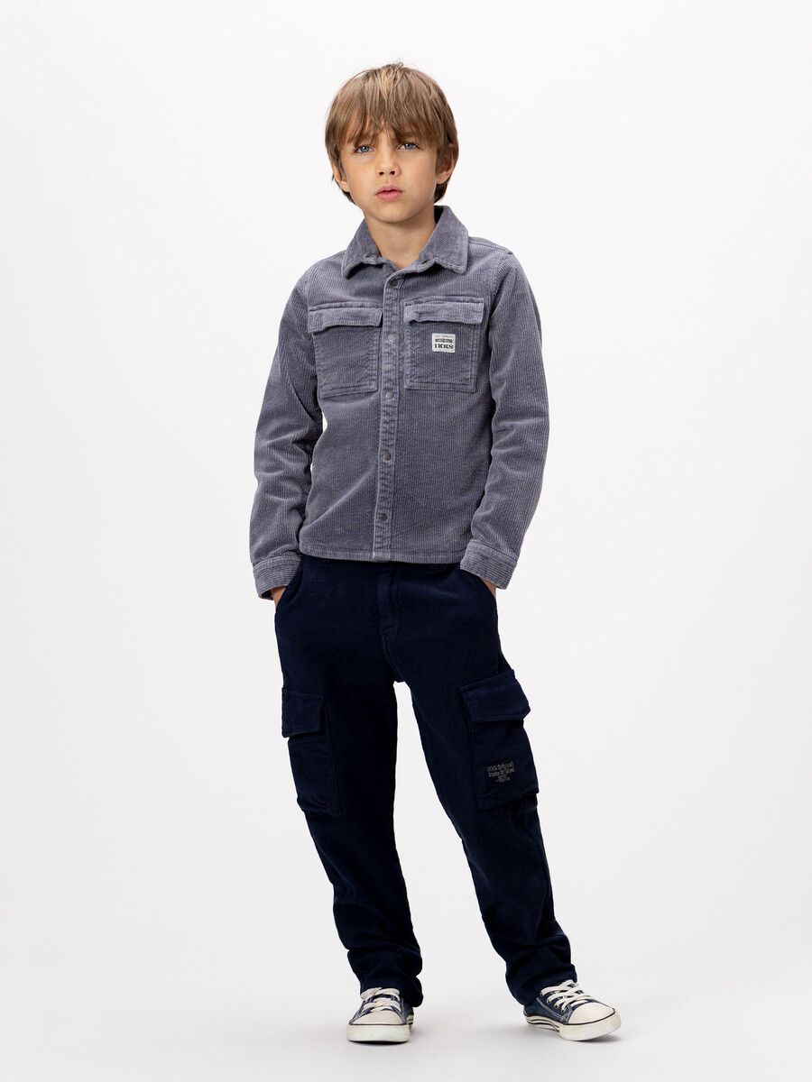 pantalones rectos estilo cargo azul marino para niño