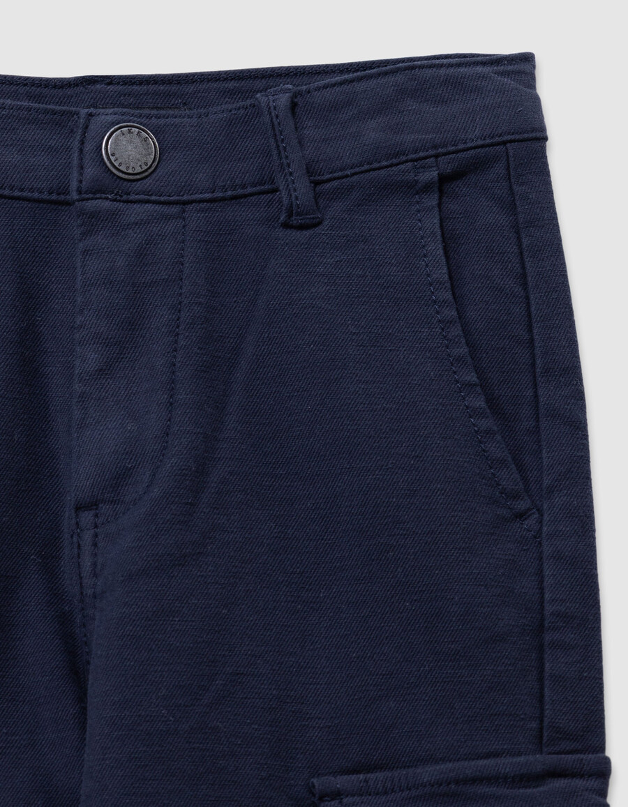 pantalones rectos estilo cargo azul marino para niño