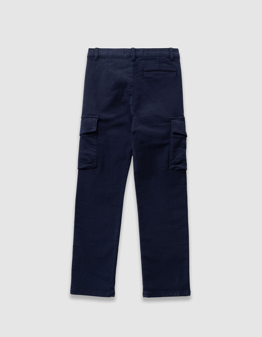 pantalones rectos estilo cargo azul marino para niño