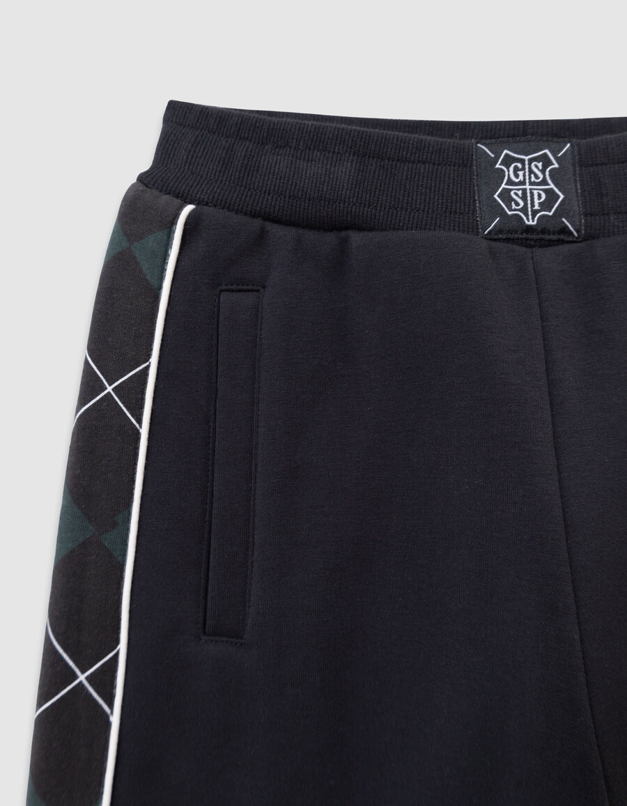 pantalones verdes de harry potter para niño con laterales a cuadros