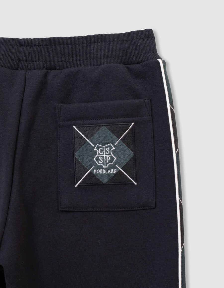 pantalones verdes de harry potter para niño con laterales a cuadros