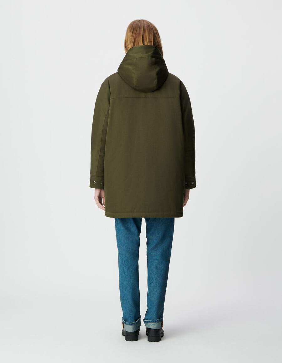 parka 3 en 1 y chaqueta acolchada reversible color caqui para mujer