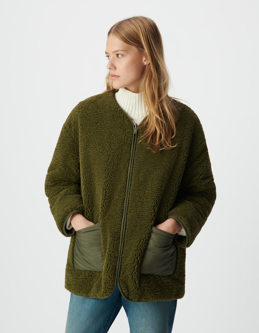 parka 3 en 1 y chaqueta acolchada reversible color caqui para mujer