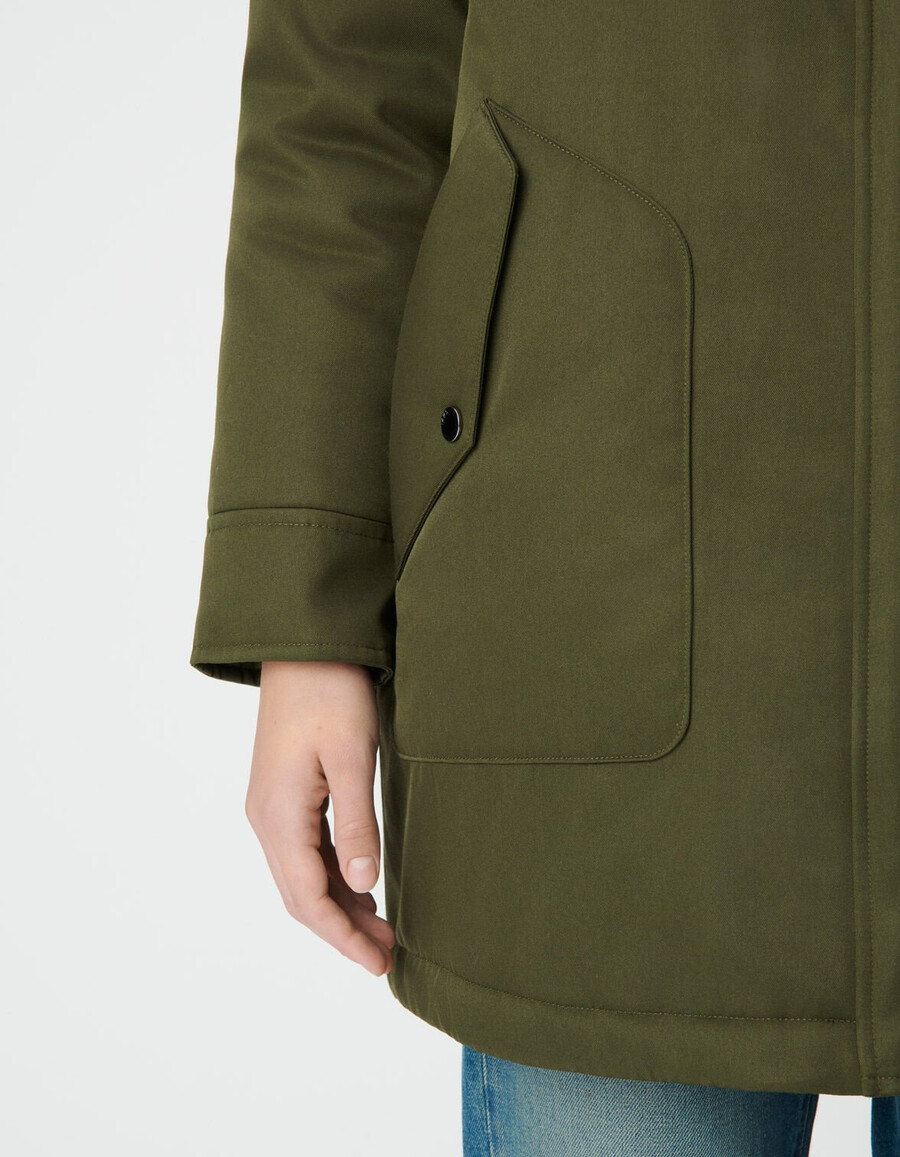 parka 3 en 1 y chaqueta acolchada reversible color caqui para mujer