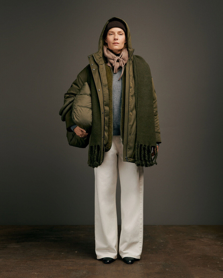 parka 3 en 1 y chaqueta acolchada reversible color caqui para mujer