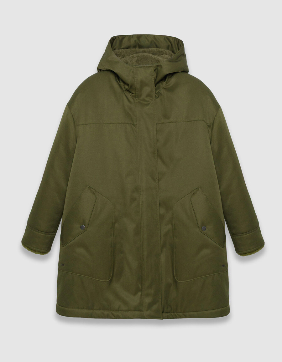 parka 3 en 1 y chaqueta acolchada reversible color caqui para mujer