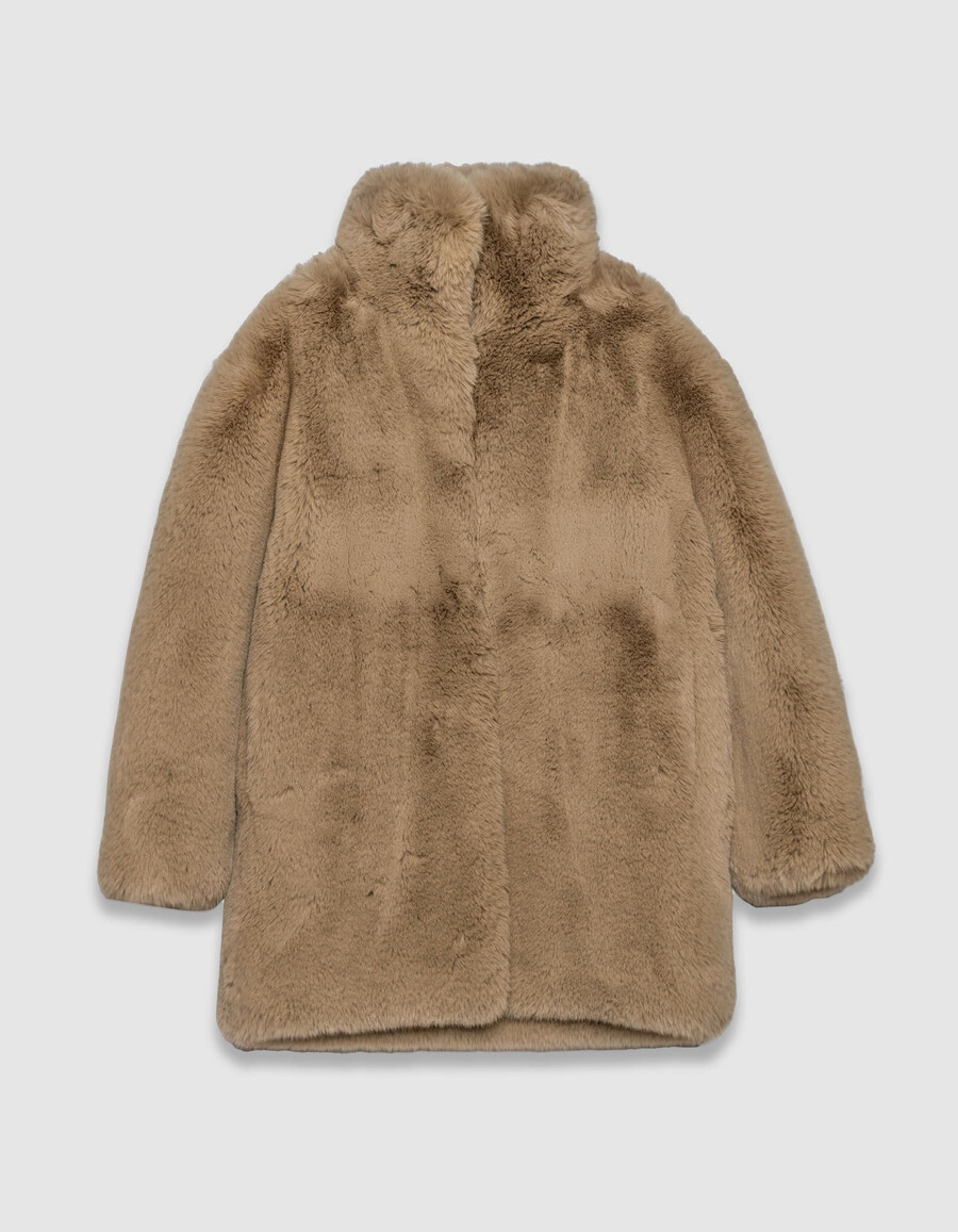 abrigo beige de gran tamaño para mujer
