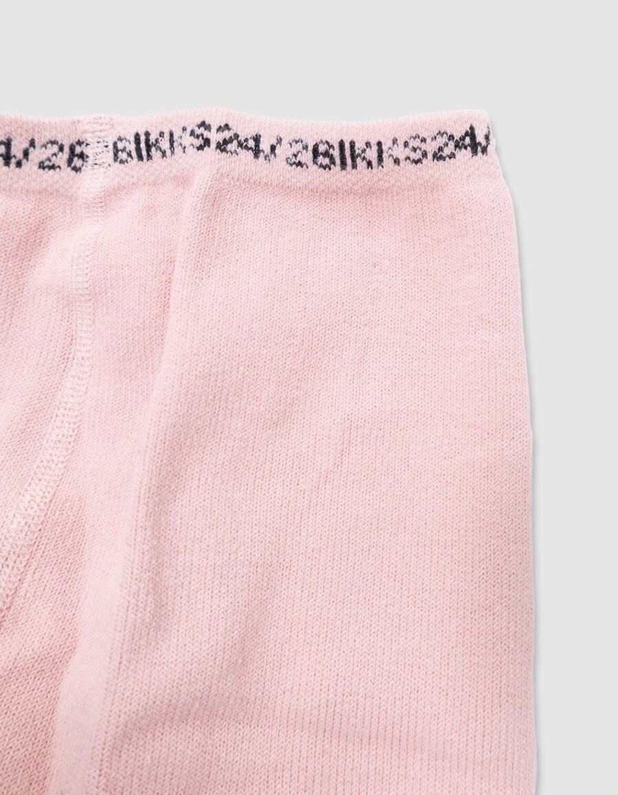 medias de punto jacquard con lazo rosa para niña