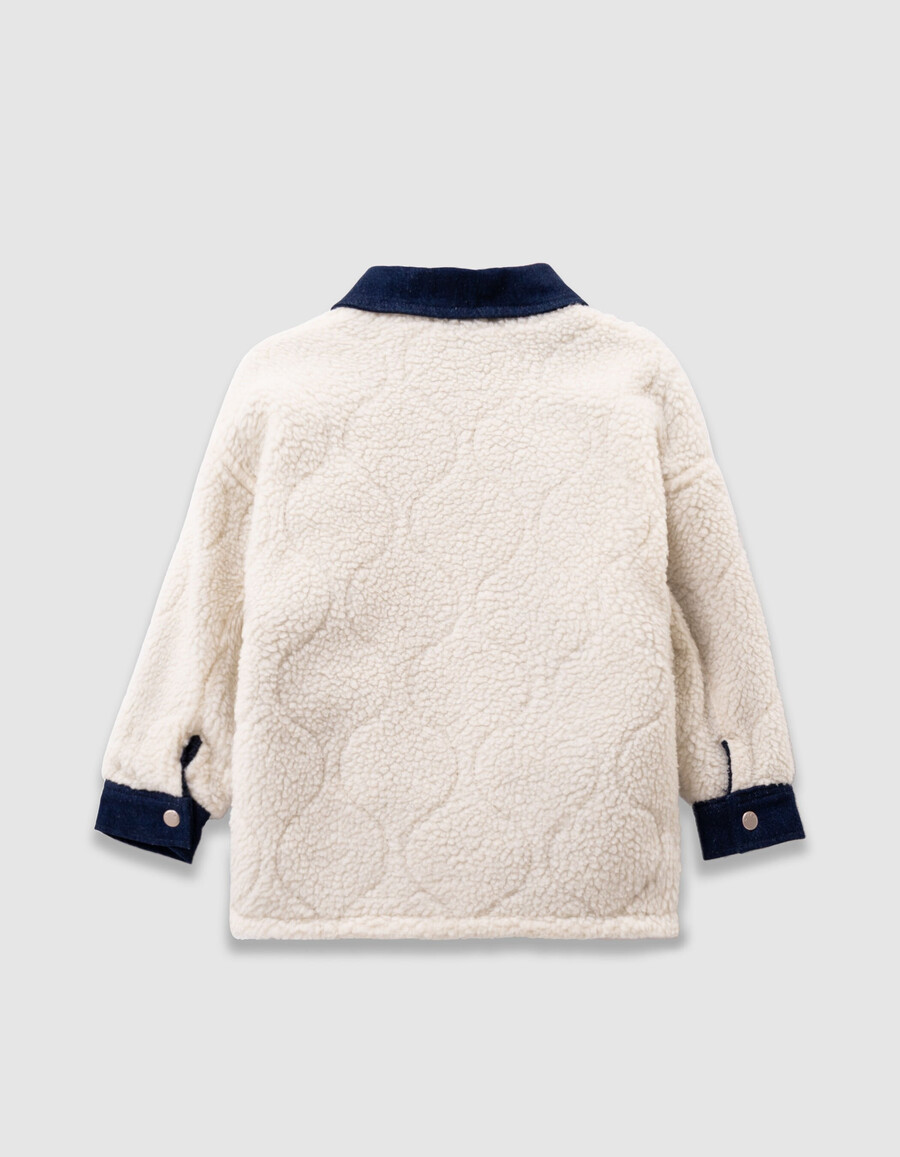 chaqueta reversible de mezclilla y sherpa sin rematar para niña