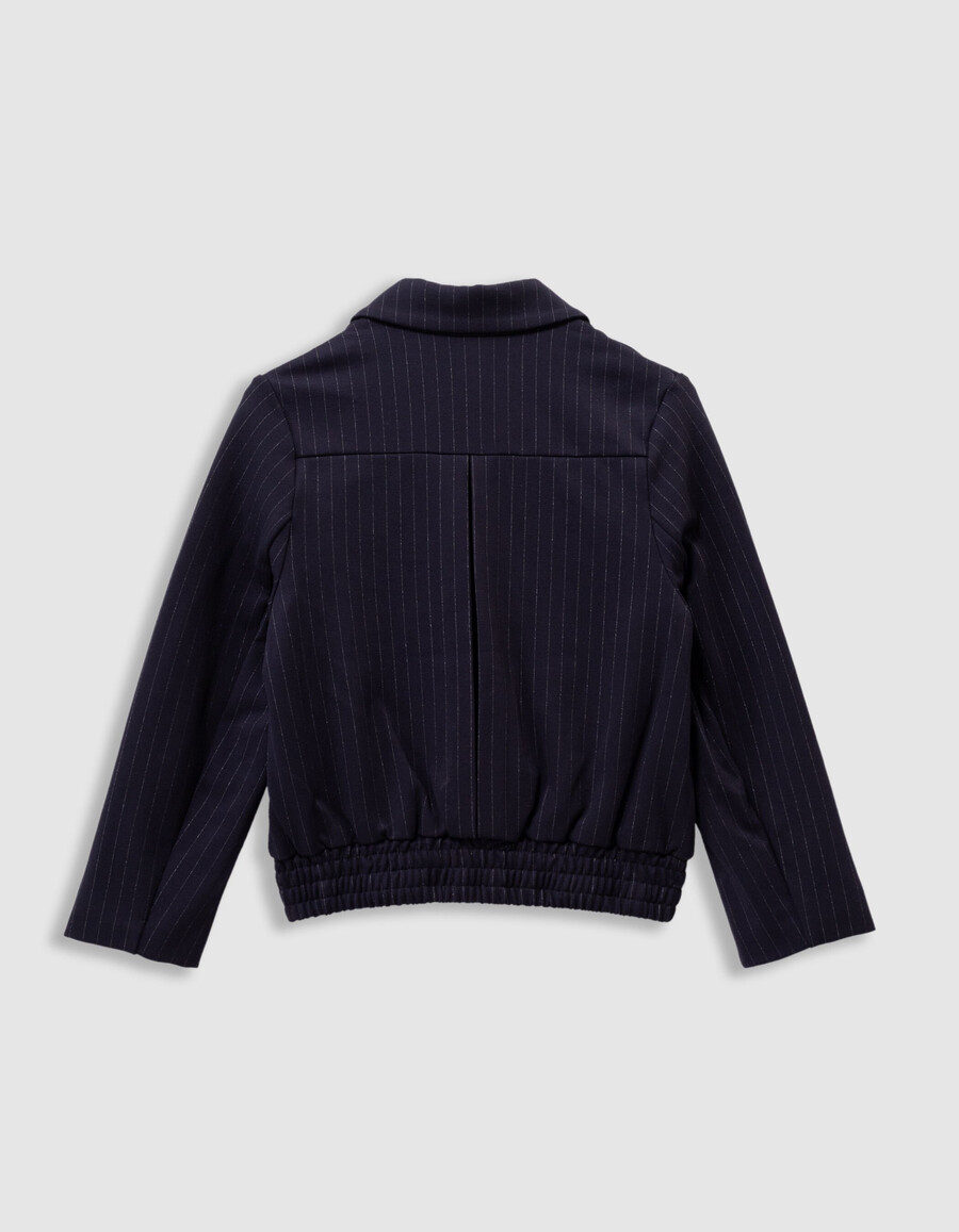 chaqueta de traje de raya diplomática azul marino para niña