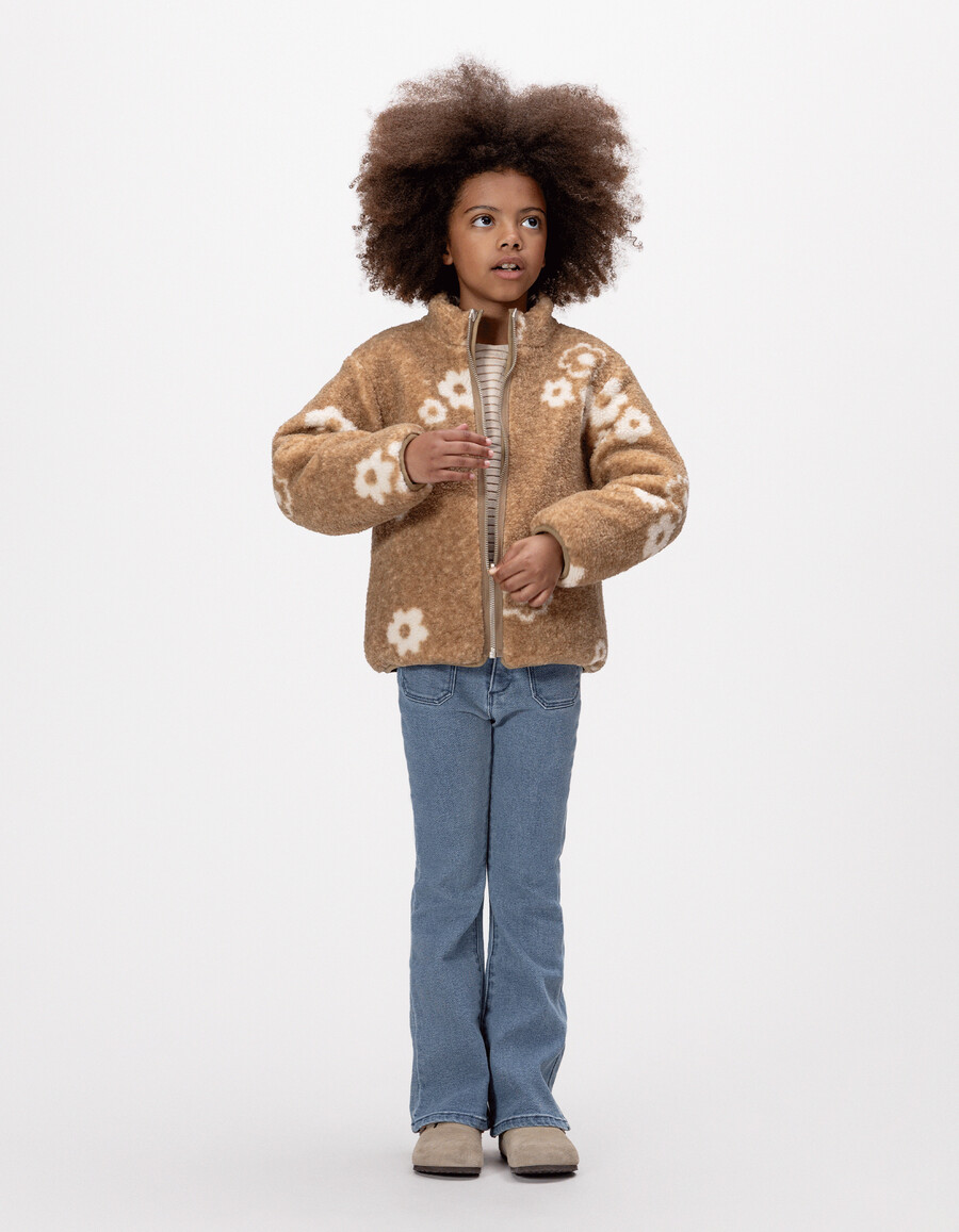 chaqueta acolchada reversible azul 3 en 1 para niña