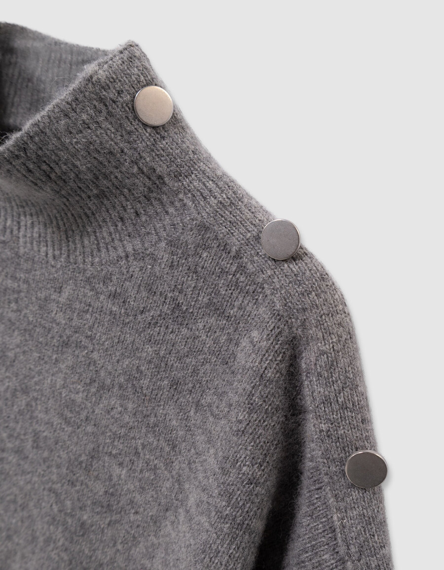 vestido de niña en tejido mixto de punto y lamé gris