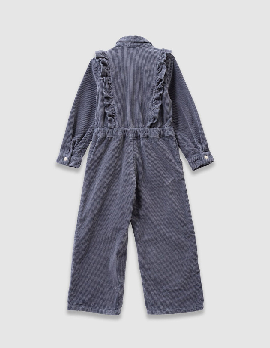 mono de pana azul para niña