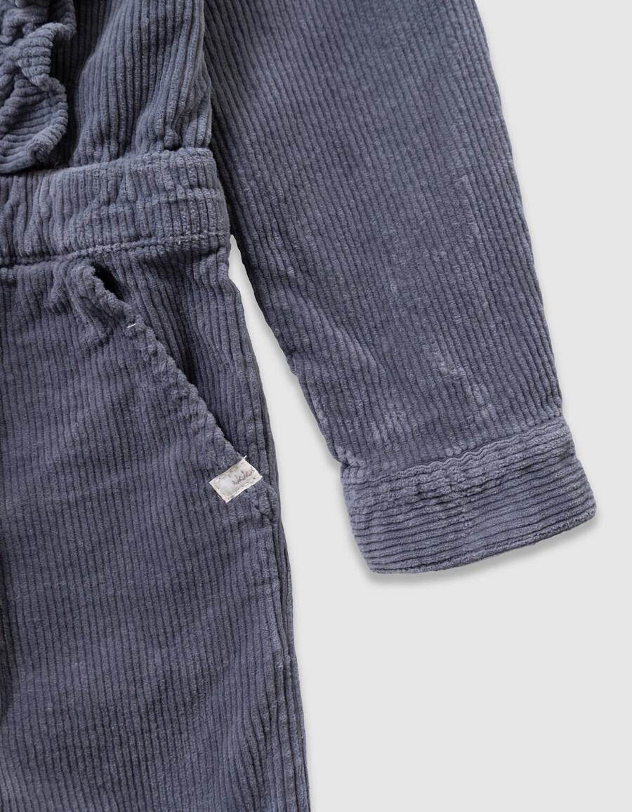 mono de pana azul para niña