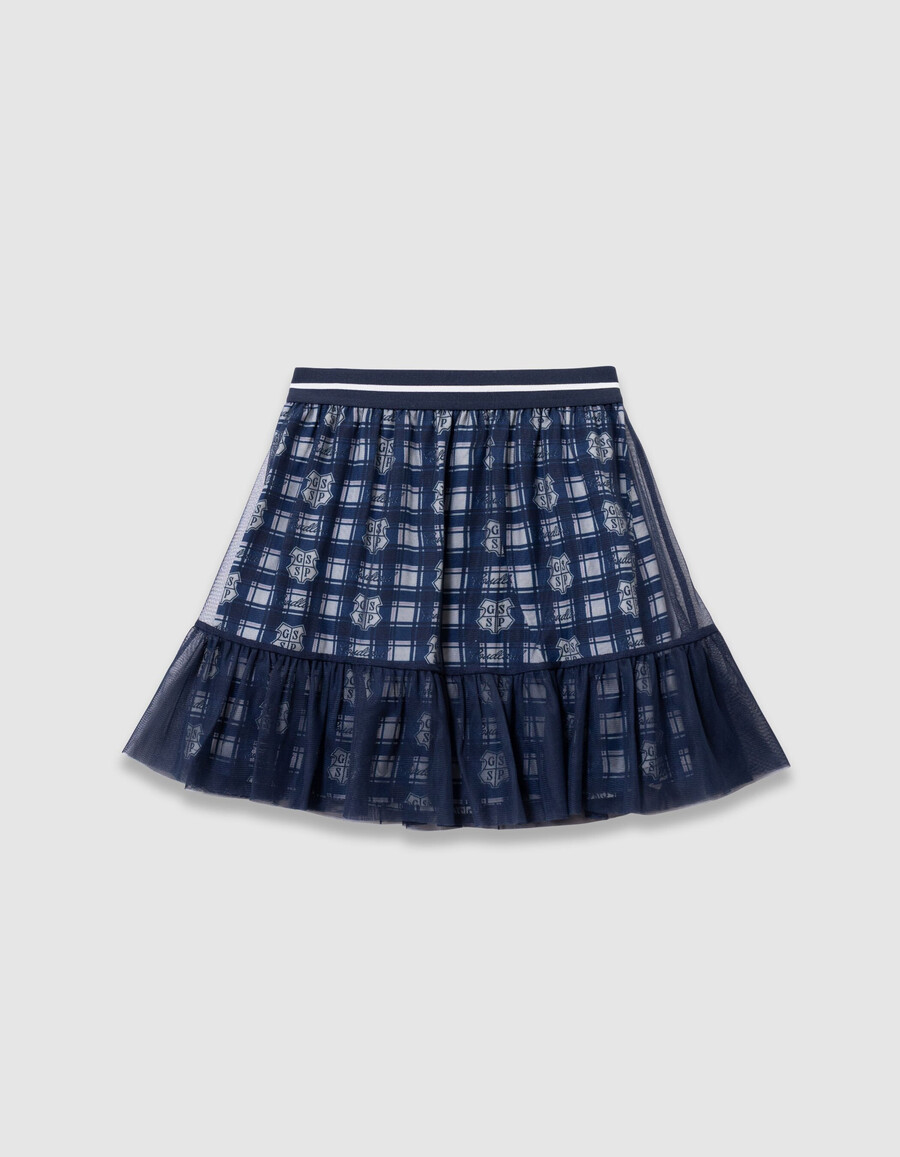 falda de tul de harry potter de tela mixta azul marino para niña