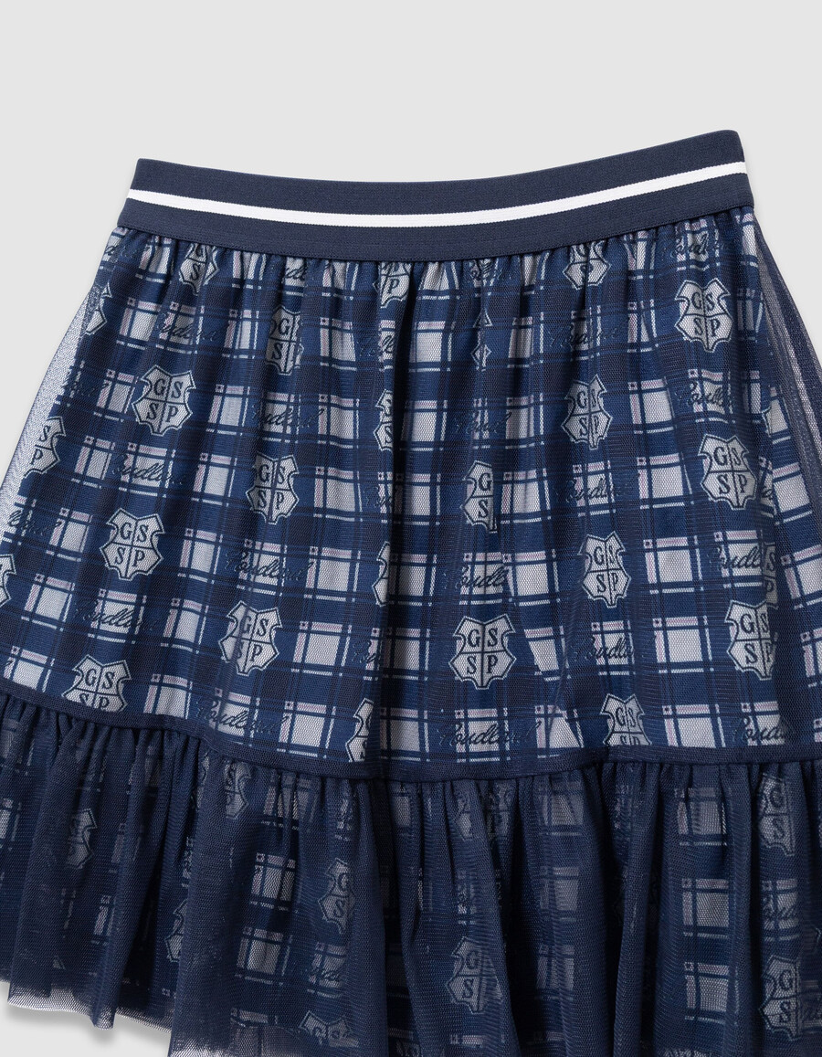 falda de tul de harry potter de tela mixta azul marino para niña