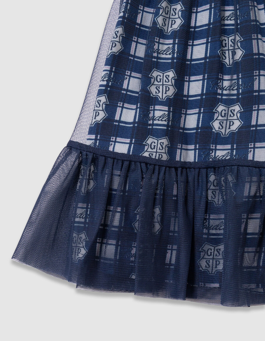falda de tul de harry potter de tela mixta azul marino para niña