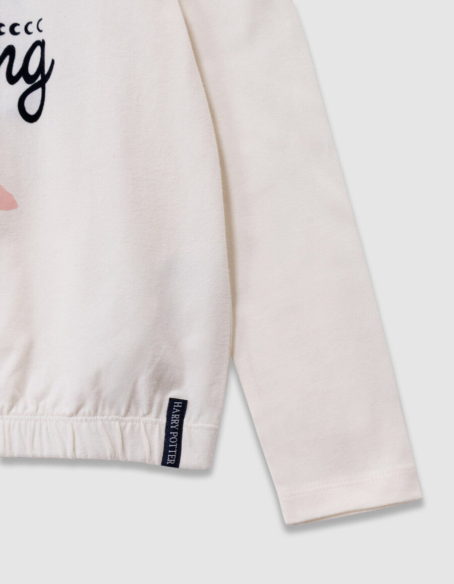 camiseta blanca para niña con imagen de bruja de harry potter
