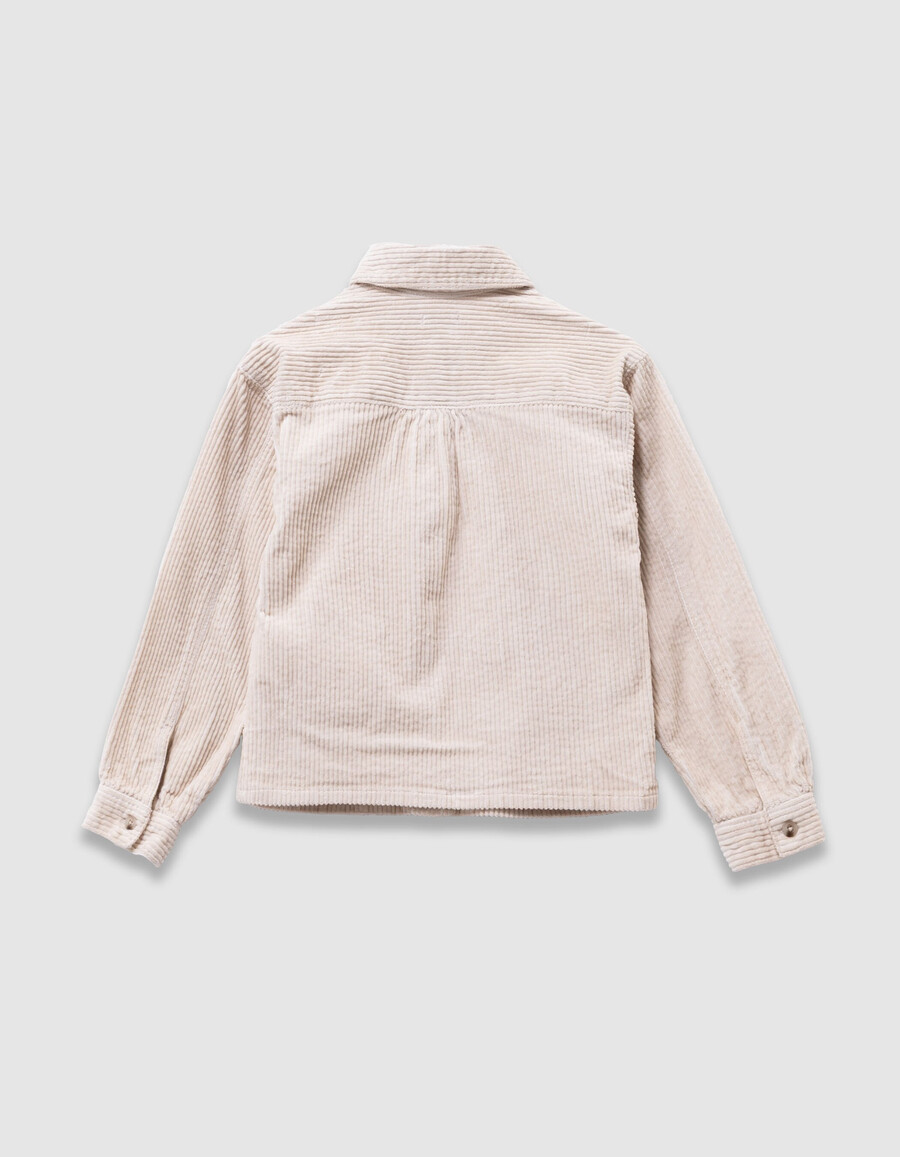 camisa de pana color crudo para niña