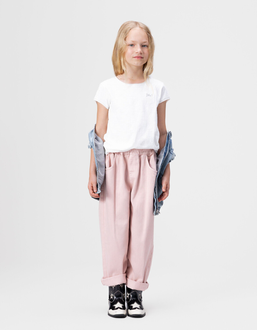 camiseta esencial de algodón orgánico off-white para niña