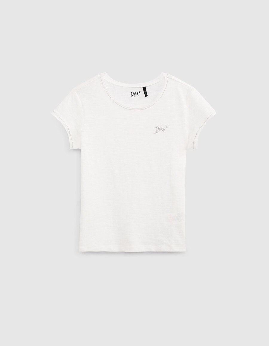 camiseta esencial de algodón orgánico off-white para niña