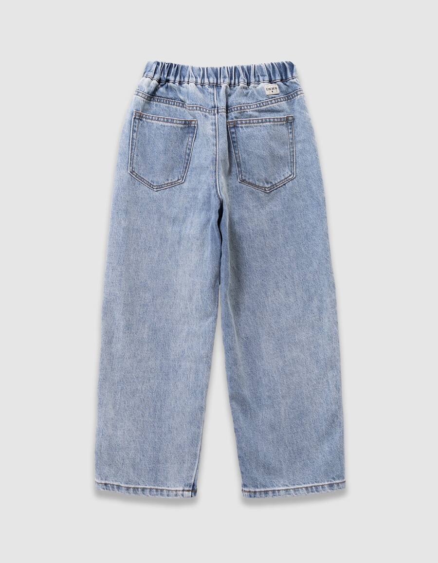 vaqueros azules con cintura elástica para niña