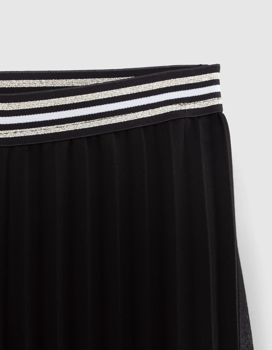 pantalones anchos plisados negros para niñas