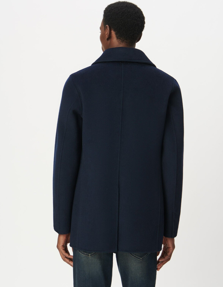 hombre peacoat van marineblauwe wol