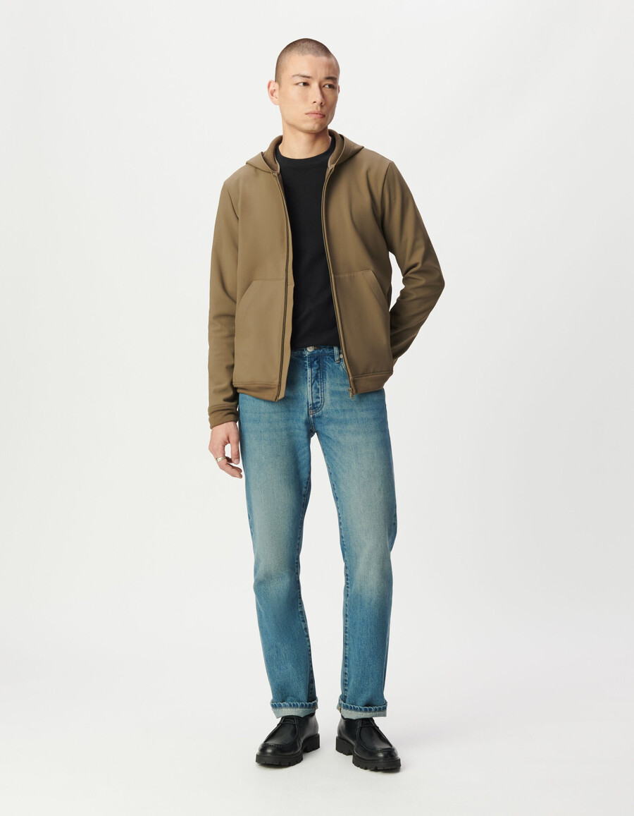 cárdigan con capucha impermeable y transpirable para hombre en beige