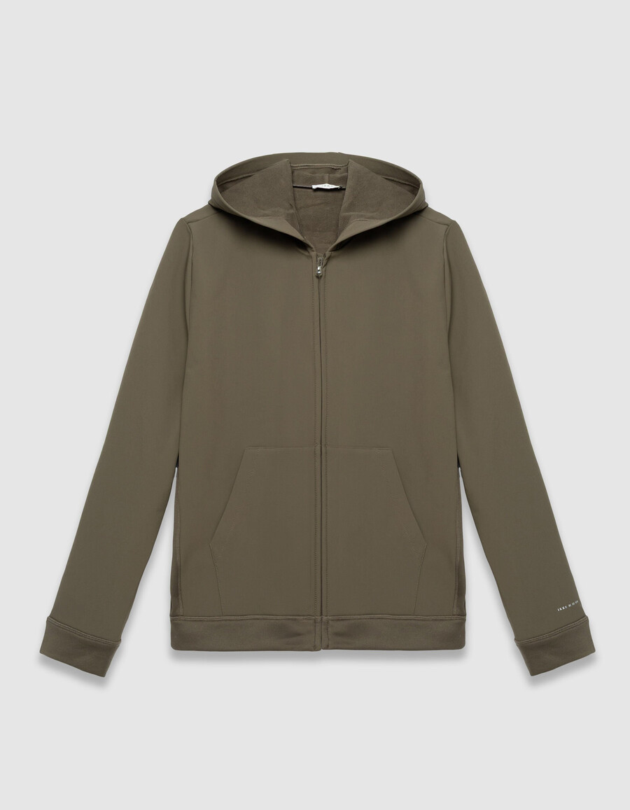 cárdigan con capucha impermeable y transpirable para hombre en beige