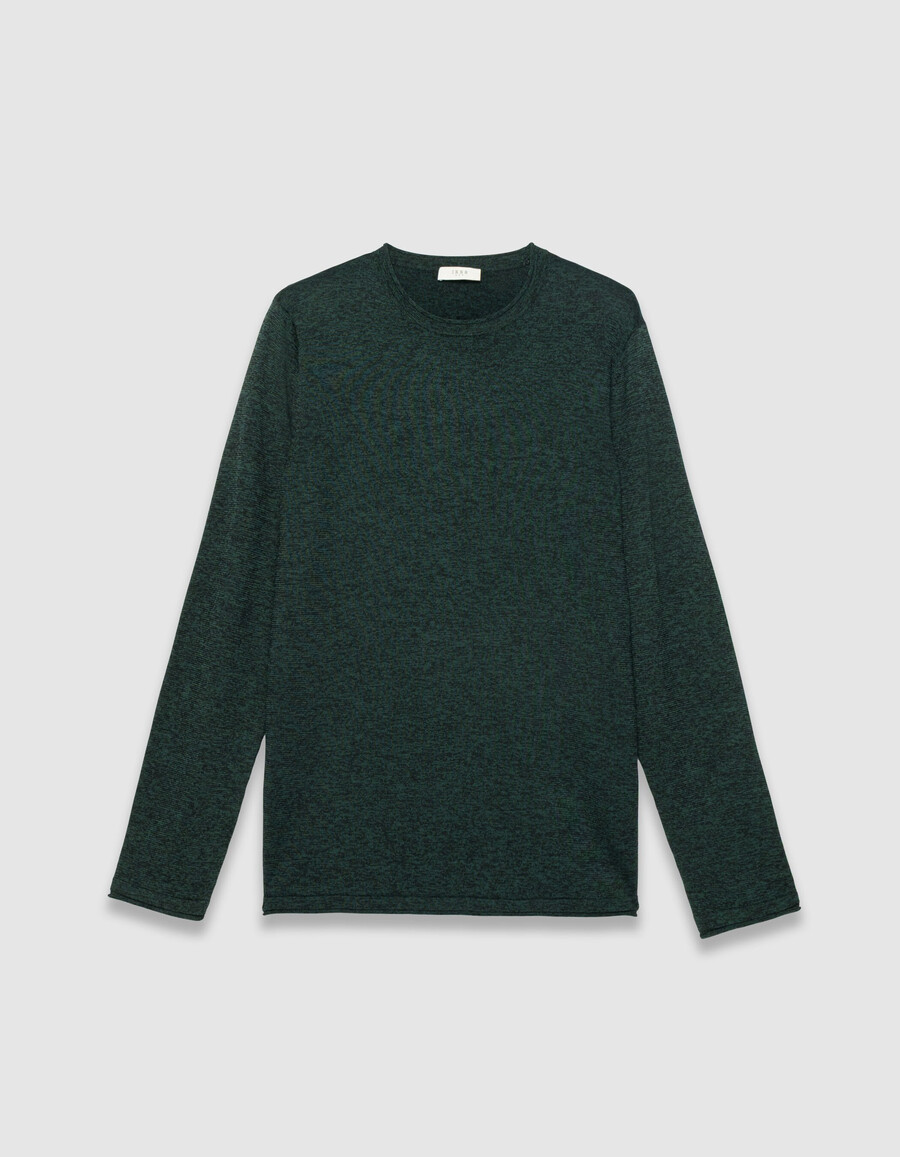 suéter de punto mouliné verde para hombre