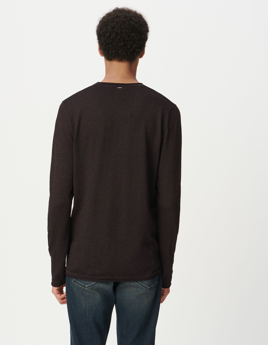 suéter de punto mouliné color ciruela para hombre
